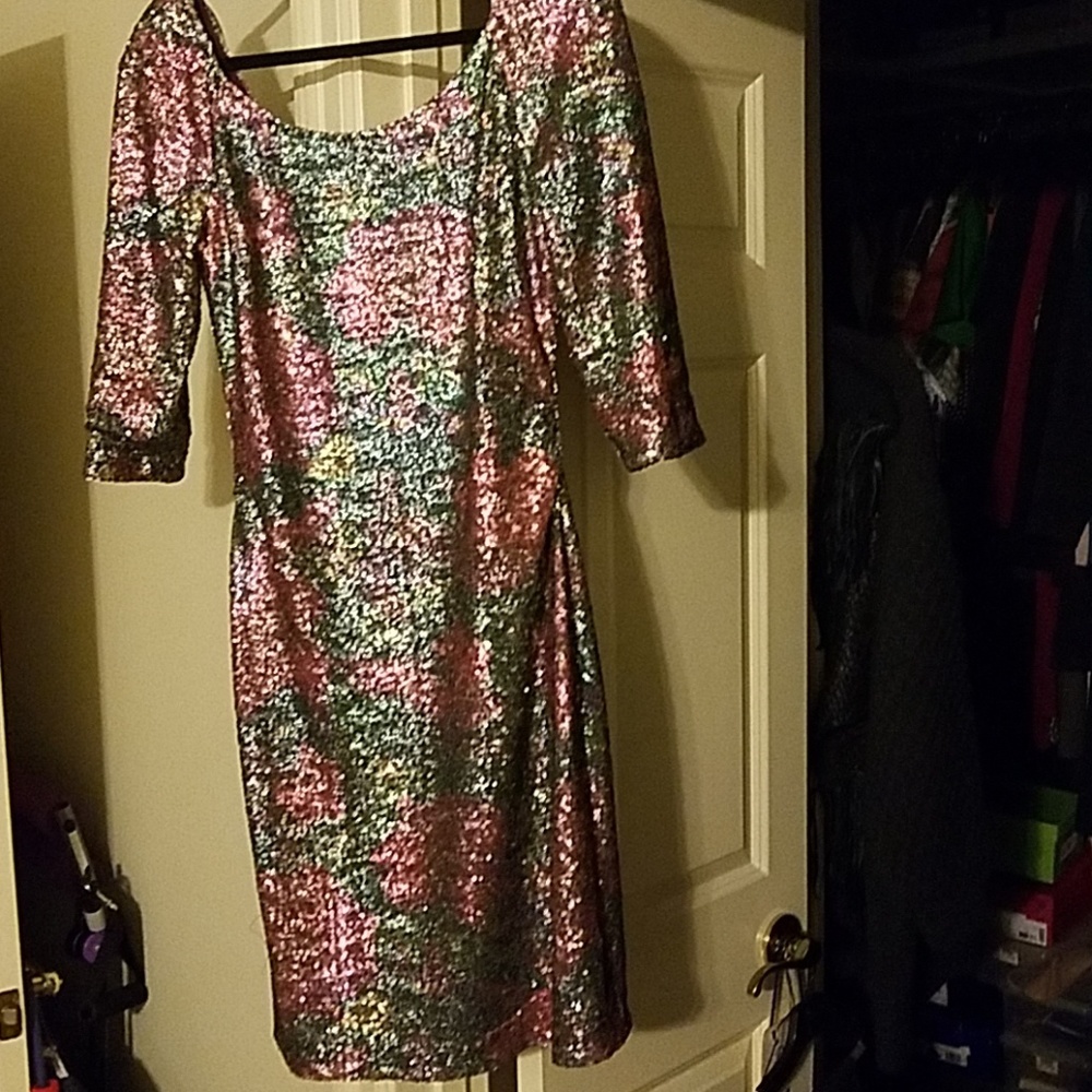 Kay Unger sequined cocktail dress